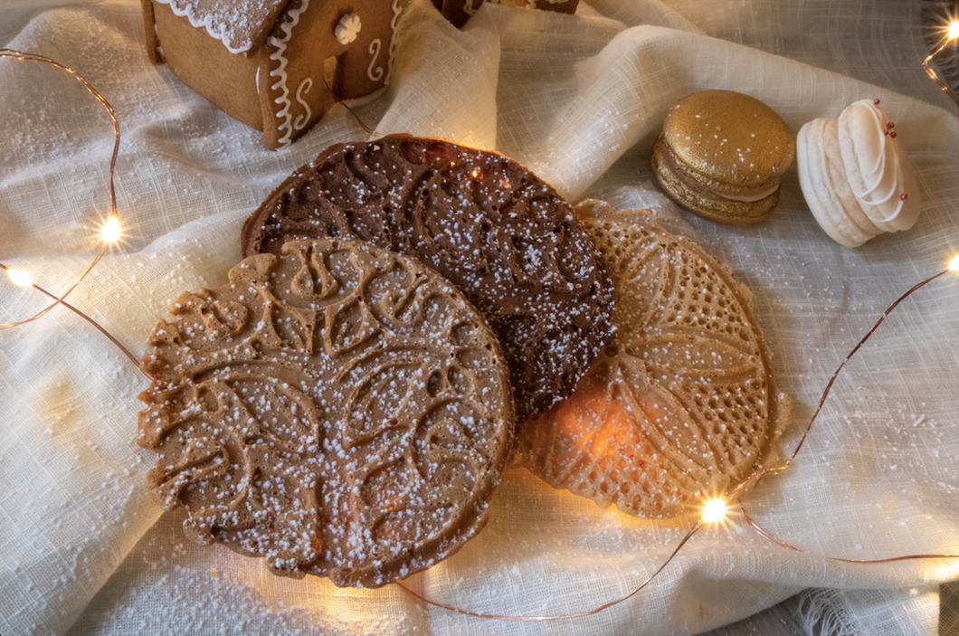 Chocolate Ginger Pizzelles